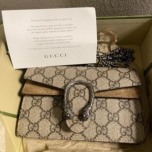 Gucci Dionysus Crossbody Mini Beige Canvas